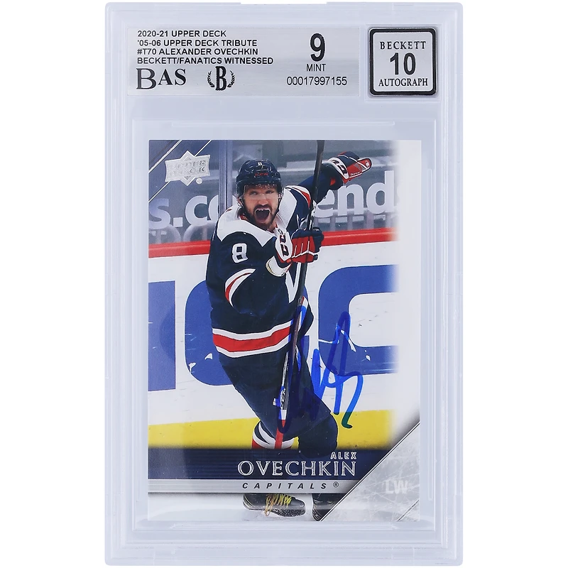 Alexander Ovechkin Washington Capitals Autographié 2020-21 Upper Deck Extended Series '05-06 Upper Deck Tribute #T-70 Beckett Fanatics Witnessed Authenticated / Card