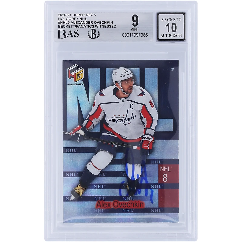 Alexander Ovechkin Washington Capitals Autographed 2020-21 Upper Deck Extended Series HoloGrFX #NHL-5 Beckett Fanatics Witnessed Authenticated 9/10 Card