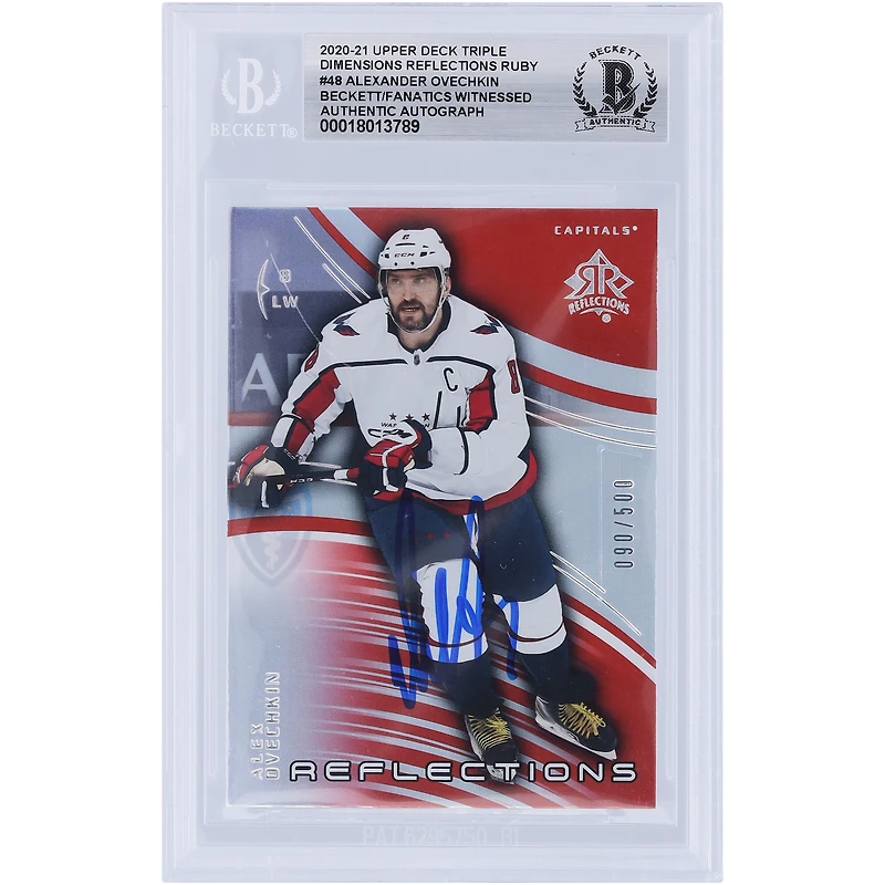 V106832 Casquettes Alexander Ovechkin Washington Capitals Autographiée 2020-21 Upper Deck Extended Series Ruby Triple Dimensions Reflection #48 #/500 Beckett Fanatics Witnessed Authenticated Card Alexander Ovechkin AUT UPD TRADING CARDS 45831 AUTTRC CA01HK5067 #70