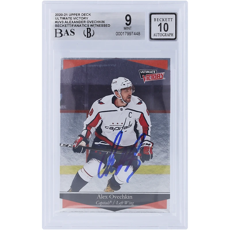 Alexander Ovechkin Washington Capitals Autographed 2020-21 Upper Deck Extended Series Ultimate Victory #UV-3 Beckett Fanatics Witnessed Authenticated / Card