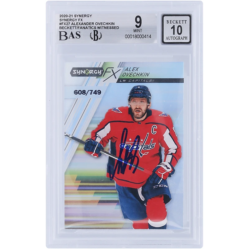 Carte autographiée 2020-21 Upper Deck Synergy FX #FX-27 #/749 Beckett Fanatics Witnessed Authenticated 9/10 des Capitals de Washington
