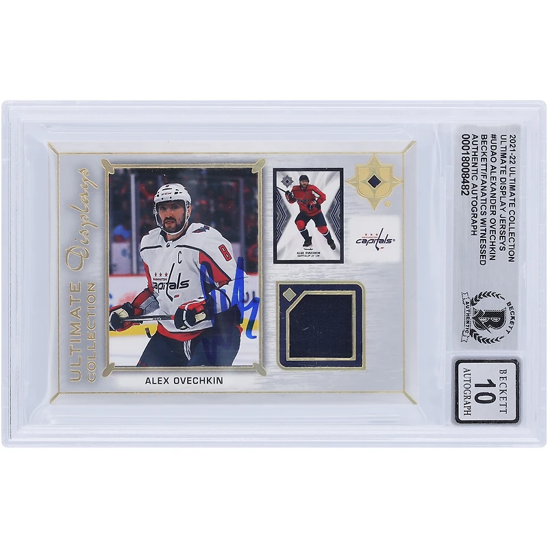Alexander Ovechkin Washington Capitals Autographié 2021-22 Upper Deck Ultimate Collection Ultimate Display GU Relic #UD-AO Beckett Fanatics Witnessed Authenticated 10 Card