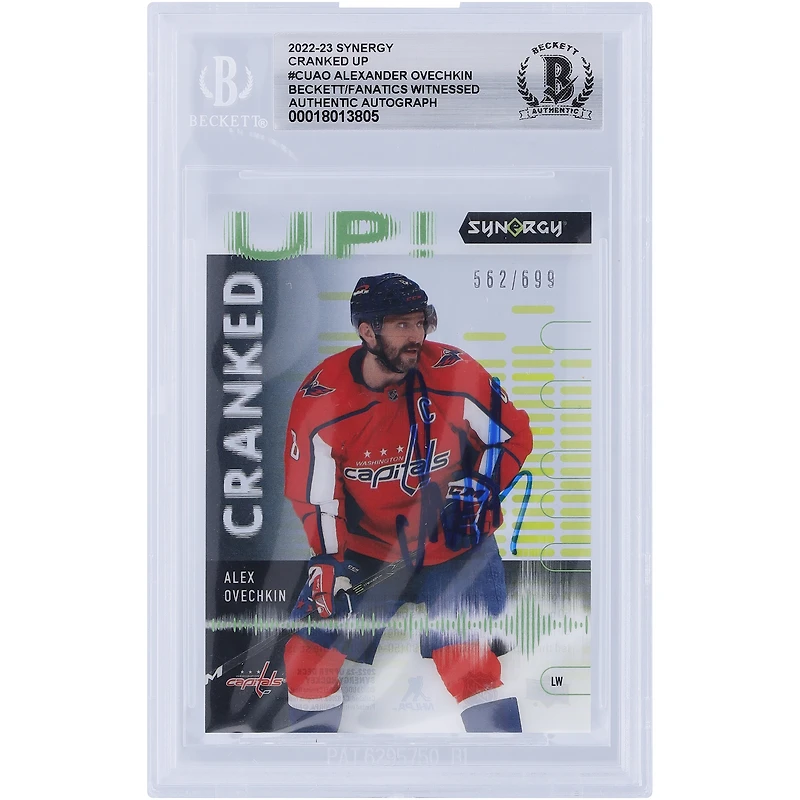 V106832 Casquettes Alexander Ovechkin Washington Capitals Autographiée 2022-23 Upper Deck Synergy Cranked Up #CU-AO #/699 Beckett Fanatics Witnessed Authenticated Card Alexander Ovechkin AUT UPD TRADING CARDS 45831 AUTTRC CA01HK5109 #106