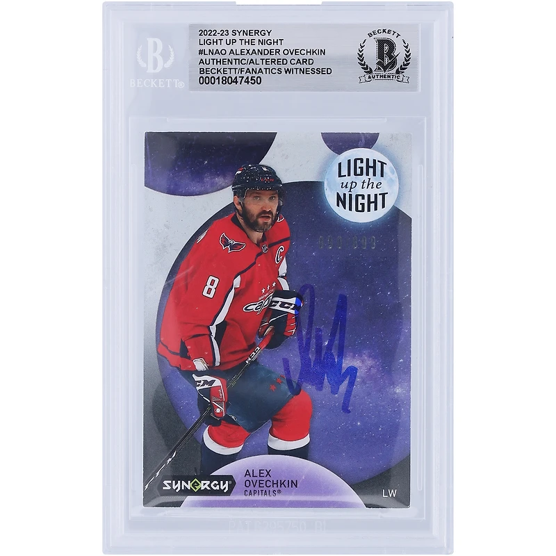 V106832 Casquettes Alexander Ovechkin Washington Capitals Autographiée 2022-23 Upper Deck Synergy Light Up The Night #LN-AO #/899 Beckett Fanatics Witnessed Authenticated Card Alexander Ovechkin AUT UPD TRADING CARDS 45831 AUTTRC CA01HK5111 #108