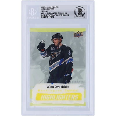 V106832 Casquettes Alexander Ovechkin Washington Capitals Autographiées 2023-24 Upper Deck Yellow Highlighters #HL-10 Beckett Fanatics Witnessed Authenticated Card Alexander Ovechkin AUT UPD TRADING CARDS 45831 AUTTRC CA01HK5114 #111