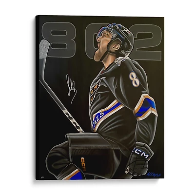 Alexander Ovechkin, Œuvre originale sur toile tendue autographiée des Capitals de Washington (40 x 44 pouces) - Œuvre de Bill Lopa - Édition limitée n° 1/1