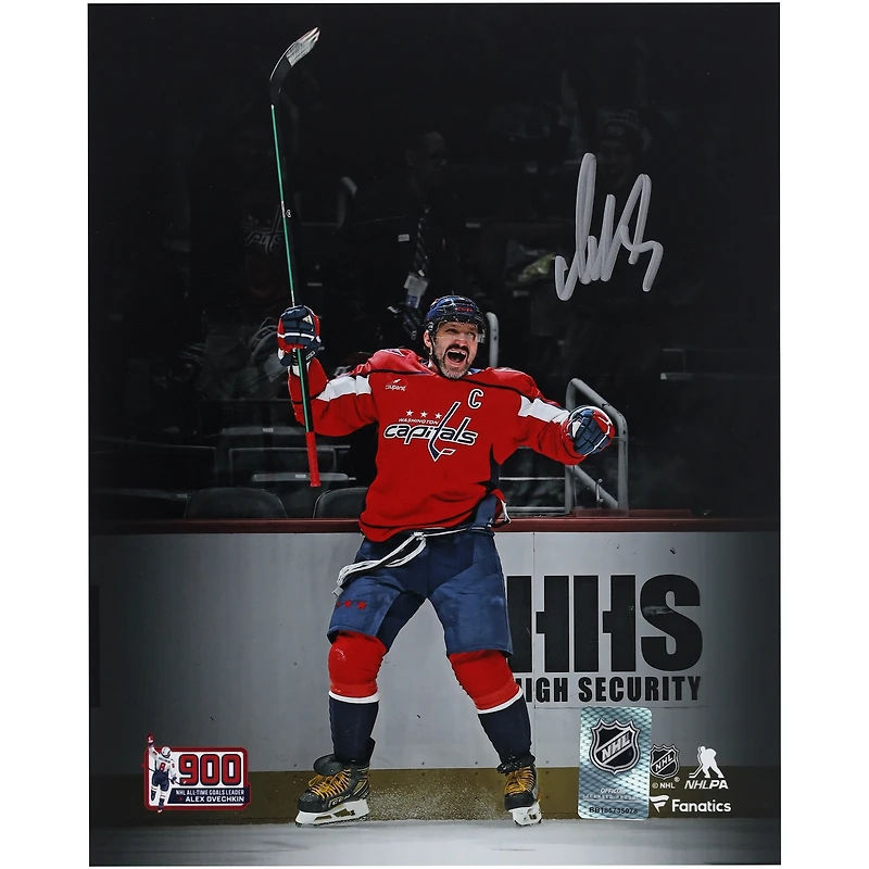 Alexander Ovechkin Washington Capitals Autographed 8" x 10" 900th Goal Celebration Spotlight Photograph