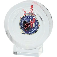 Rondelle de cristal autographiée par Alexander Ovechkin des Capitals de Washington, remplie de glace utilisée lors du match du 895e but