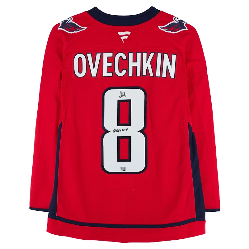 Alexander Ovechkin Washington Capitals Autographed Red Fanatics Premium Jersey with "895G 4-6-25" Inscription