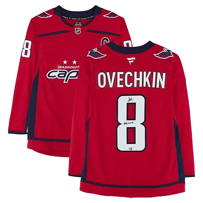 Alexander Ovechkin Washington Capitals Autographed Red Fanatics Premium Jersey with "895G 4-6-25" Inscription