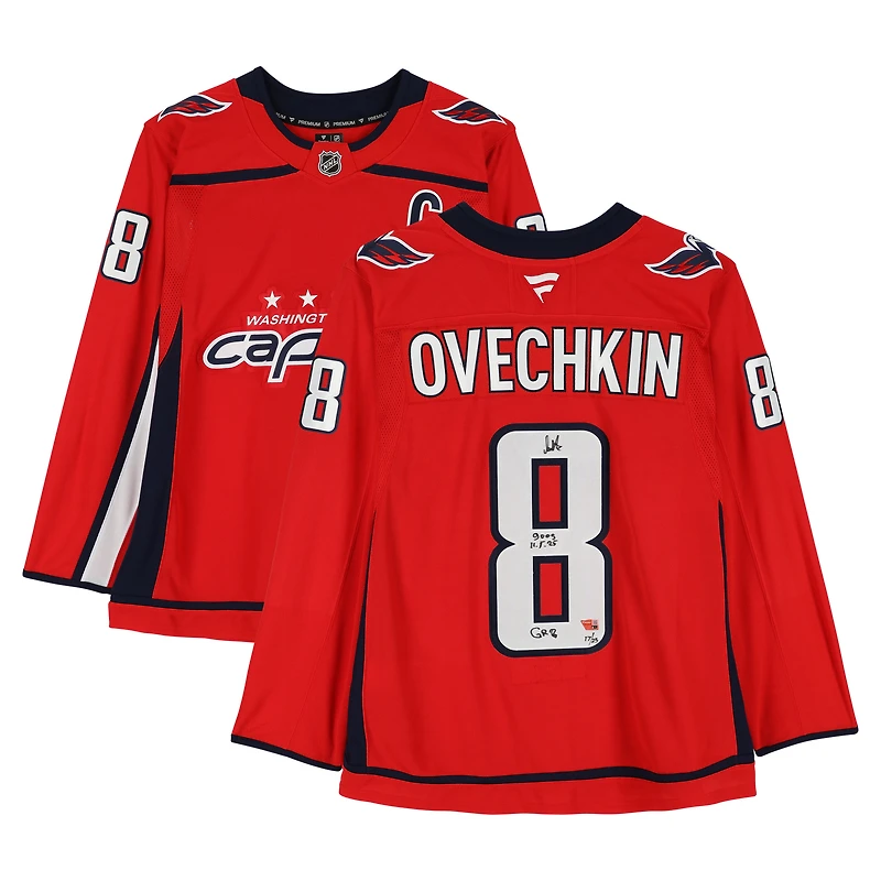 Alexander Ovechkin Washington Capitals Autographed Red Fanatics Premium Jersey with Multiple Inscriptions - Limited Edition of 25