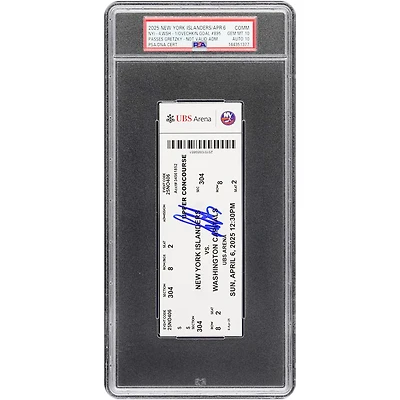 Billet autographié par Alexander Ovechkin (Capitals de Washington) marquant son 895e but et ses passes, et billet authentifié PSA (10/10) du 6 avril 2025, commémorant l'accession de Wayne Gretzky au titre de meilleur buteur de l'histoire de la LNH.