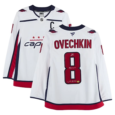 Alexander Ovechkin Washington Capitals Autographed White Fanatics Premium Jersey with Multiple Inscriptions - Limited Edition of 99