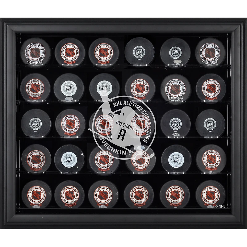 Alexander Ovechkin Washington Capitals Black Framed 30-Puck 895th Goal Logo Display Case