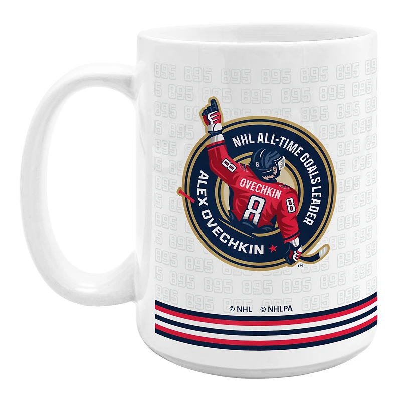 Tasse en céramique de 425 ml (15 oz) à l'effigie d'Alexander Ovechkin, meilleur buteur de tous les temps de la LNH, Capitals de Washington