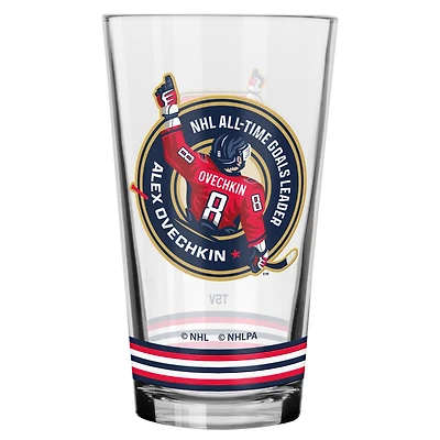 Alexander Ovechkin Washington Capitals NHL All-Time Leading Goal Scorer 16oz. Mixing Glass