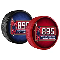 Alexander Ovechkin Washington Capitals NHL All-Time Leading Goal Scorer Two-Puck Souvenir Set