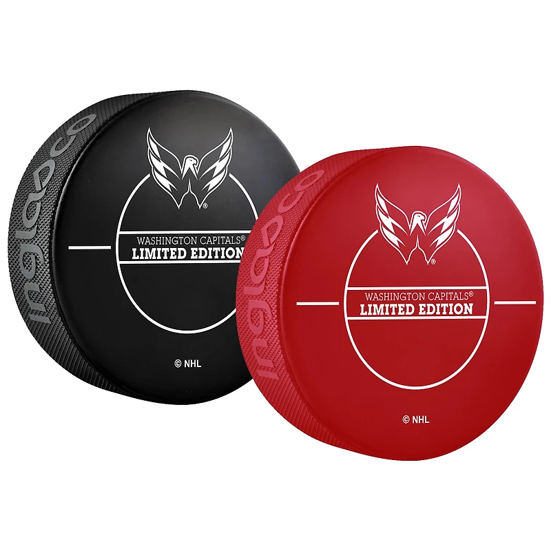 Alexander Ovechkin Washington Capitals NHL All-Time Leading Goal Scorer Two-Puck Souvenir Set