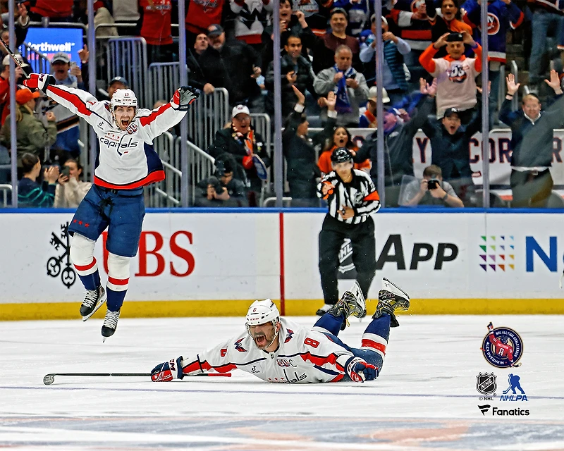 Photographie non signée d'Alexander Ovechkin, célébration du 895e but des Capitals de Washington