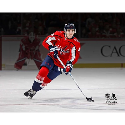 Cole Hutson Washington Capitals Unsigned NHL Debut Spotlight Photograph
