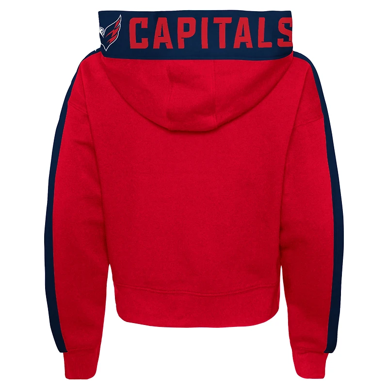 Chandail à capuchon Record Setter des Capitals de Washington rouge pour jeune fille