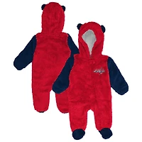 Grenouillère polaire à capuche et fermeture éclair intégrale pour nourrissons nouveau-nés Outerstuff Red Washington Capitals Stay Napping