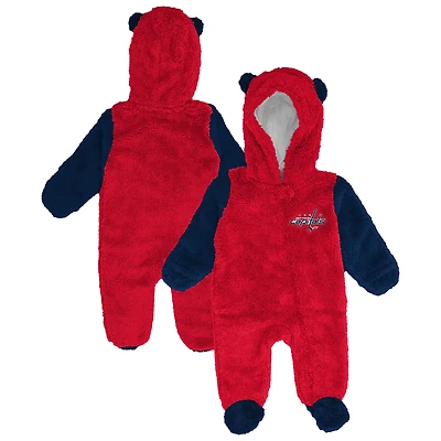 Infant & Newborn Outerstuff Red Washington Capitals Stay Napping Fleece Bunting Full-Zip Hooded Sleeper