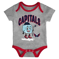 Infant & Newborn Outerstuff Washington Capitals Triple Header Three-Piece Bodysuit Set