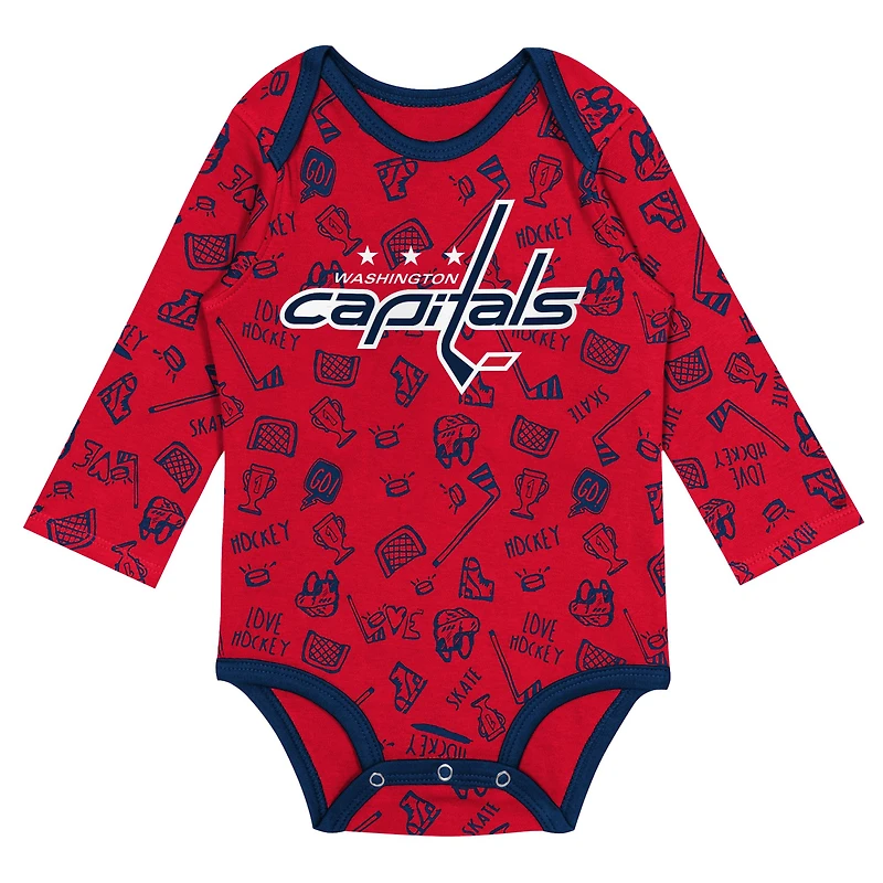 Infant Red Washington Capitals Dynamic Defender Long Sleeve Bodysuit