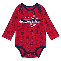 Infant Red Washington Capitals Dynamic Defender Long Sleeve Bodysuit