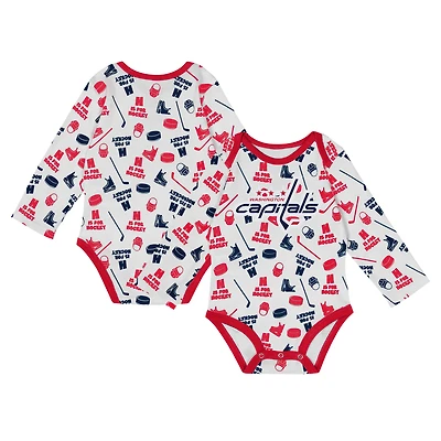 Body à manches longues pour bébé blanc Washington Capitals Quick Learner