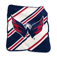 Couverture à rayures Raschel 50 po x 60 po avec logo des Capitals de Washington