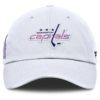 Casquette ajustable authentique Pro Hockey Fights Cancer des Washington Capitals pour hommes Fanatics blanche
