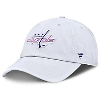 Casquette ajustable authentique Pro Hockey Fights Cancer des Washington Capitals pour hommes Fanatics blanche