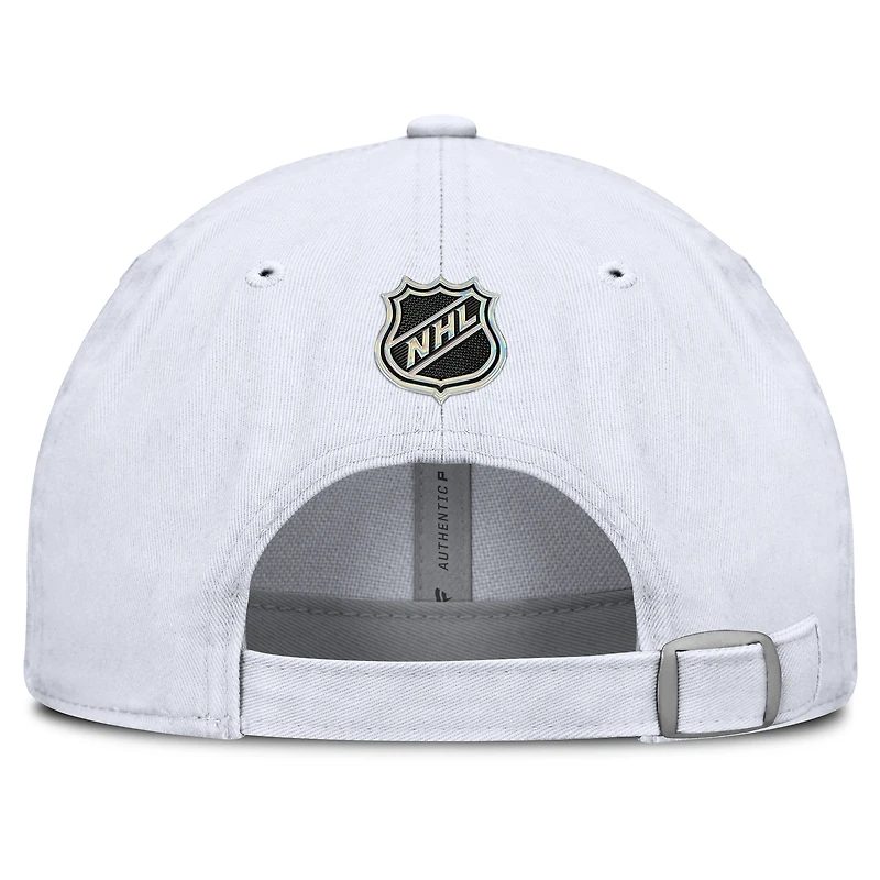 Men's Fanatics  White Washington Capitals Authentic Pro Hockey Fights Cancer Adjustable Hat