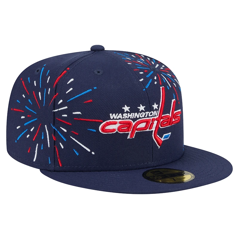 Casquette ajustée 59FIFTY Americana Fireworks des Capitals de Washington New Era pour homme, bleu marine