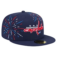 Casquette ajustée 59FIFTY Americana Fireworks des Capitals de Washington New Era pour homme, bleu marine