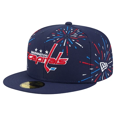 Men's New Era  Navy Washington Capitals Americana Fireworks 59FIFTY Fitted Hat