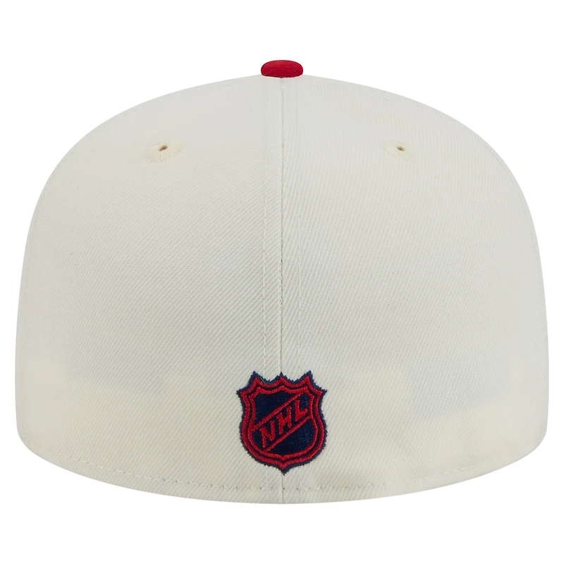 Casquette ajustée bicolore chromée 59FIFTY blanche des Capitals de Washington New Era pour homme