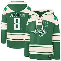 Sweat à capuche lacets avec nom et numéro de joueur la Saint-Patrick des Capitals Washington '47 Alexander Ovechkin Kelly Green pour homme