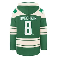 Sweat à capuche lacets avec nom et numéro de joueur la Saint-Patrick des Capitals Washington '47 Alexander Ovechkin Kelly Green pour homme