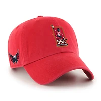 Men's '47 Alexander Ovechkin Red Washington Capitals 895 Most Goals of All Time Clean Up Adjustable Hat