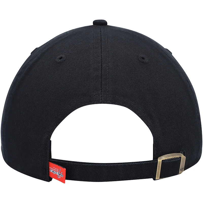Men's '47  Black Washington Capitals Clean Up Adjustable Hat