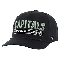 Casquette ajustable Hitch pour homme, modèle 47, noir, Washington Capitals OHT, appréciation militaire, honneur et défense de la patrie