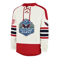 Men's '47 Cream Washington Capitals Pond Hockey Trio Eternal Lacer Sweatshirt