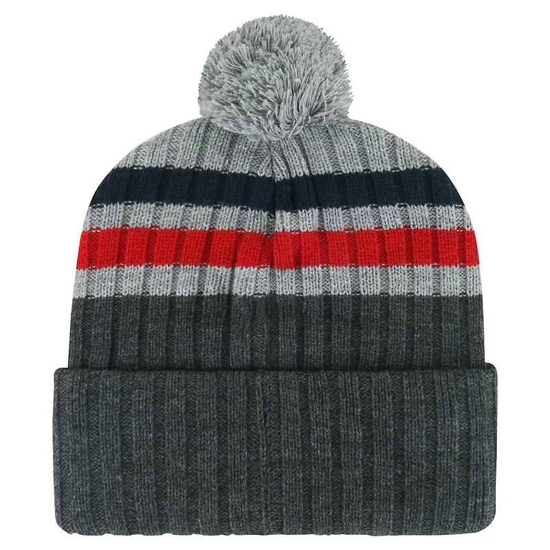 Men's '47 Gray Washington Capitals Stack Patch Cuffed Knit Hat with Pom