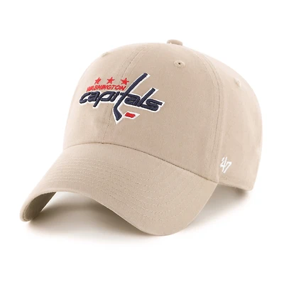 Men's '47  Khaki Washington Capitals Logo Clean Up Adjustable Hat