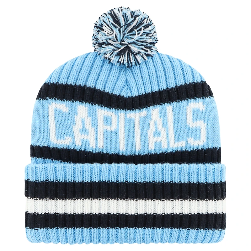 Bonnet en tricot à revers Bering '47 bleu clair Washington Capitals Cherry Blossom pour hommes avec pompon