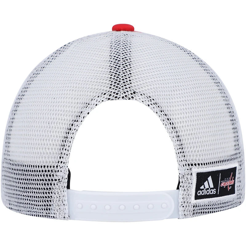 Men's adidas Red/White Washington Capitals Team Plate Trucker Snapback Hat