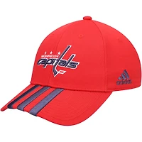 Men's adidas Red Washington Capitals Locker Room Three Stripe Adjustable Hat